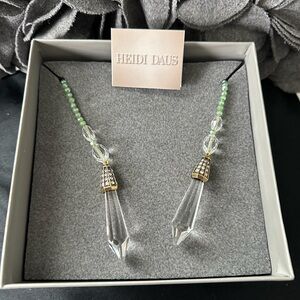 Heidi Daus Crystal and Green Bead Shades of Sparkle Lariat Necklace